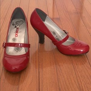 Red Mary Jane heels